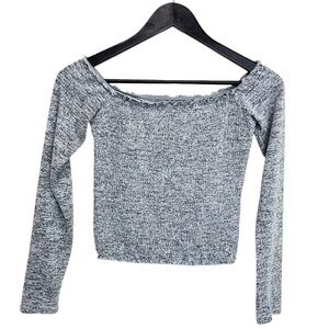 Hollister Off The Shoulder Smocked Bodice Long Sleeve Top - Size S